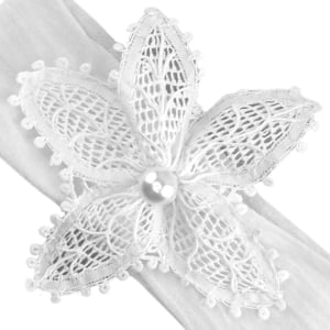 Tiara Faixa de Cabeça Flor Renda Renascença Grande