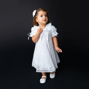 Vestido Nesgas Renda de Algodão Maria (3, 6 e 12 meses)