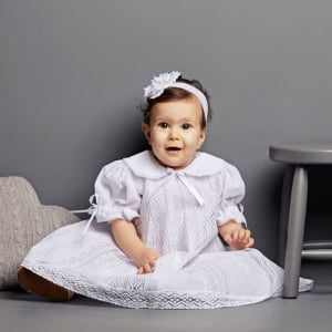Vestido Nesgas Renda de Algodão Maria (3 e 6 meses e 1 ano)