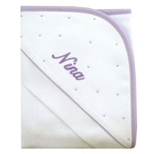 Toalha de banho com capuz personalizada lilás