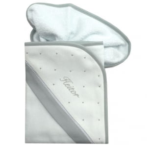 Toalha de banho com capuz personalizada cinza