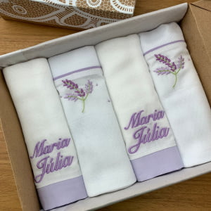 xKit 2 fraldas personalizadas lilás + 2 fraldas lavanda