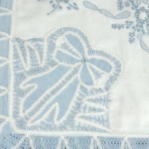 Saída De Maternidade Renda Renascença Azul (Pagão + Manta)