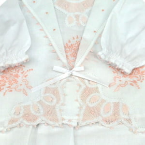 Saída De Maternidade Renda Renascença Rosa (Pagão + Manta)