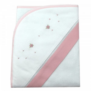 Toalha de banho com capuz rosa rococó