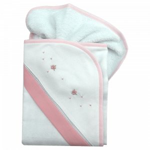 Toalha de banho com capuz rosa rococó