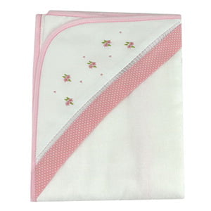 Toalha de banho com capuz duo floral rosa