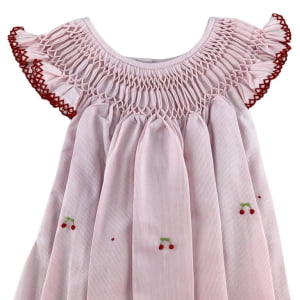  Vestido casinha de abelha cerejinha rosa (4 anos) 