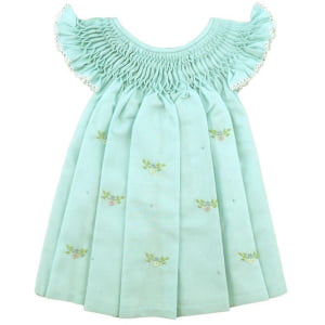 Vestido Casinha De Abelha Verde Candy (6 e 12 meses) + Calcinha Fustão Verde Candy