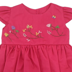  Vestido Florescer Jardim Rosa Pink + Calcinha