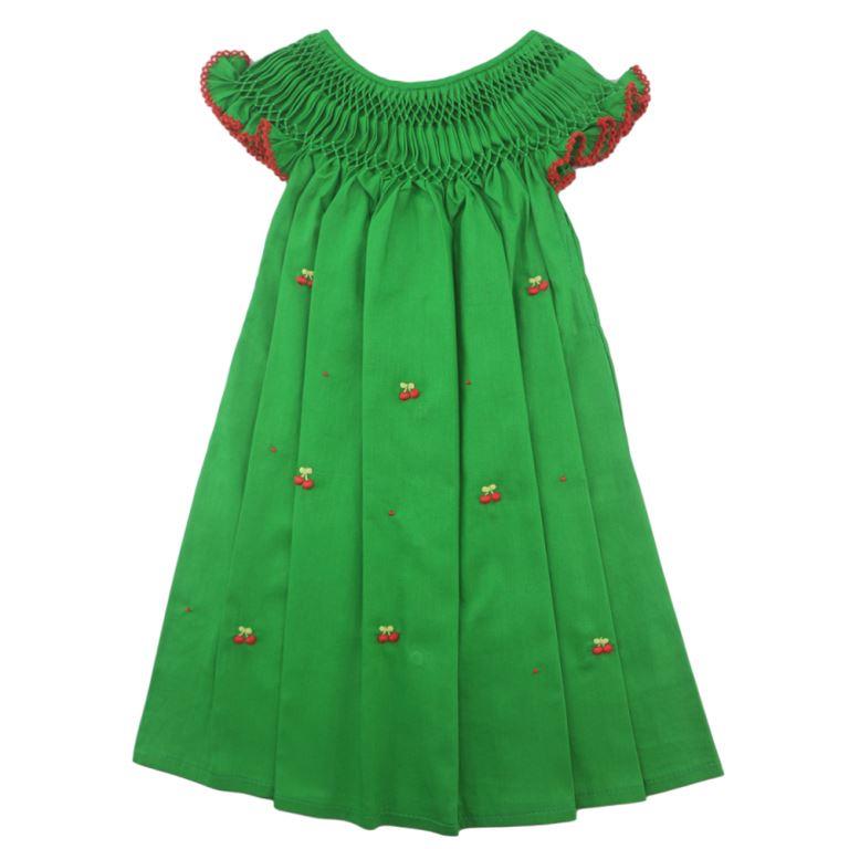  Vestido casinha de abelha verde cerejinha (3 e 4 anos) 